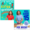 Joe Wicks 2 Book Collection Set – Fitter Healthier Happier & Feel Good in 15 | Healthy Recipes, Fitness & Lifestyle Cookbook Set