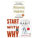 The Power of Habit, Atomic Habits and Start With Why 3 Books Collection Set