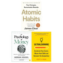 Ultralearning, Atomic Habits and The Psychology of Money 3 Books Set