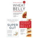 Dr William Davis 3-Book Collection Set: Super Gut, Wheat Belly & Wheat Belly Cookbook